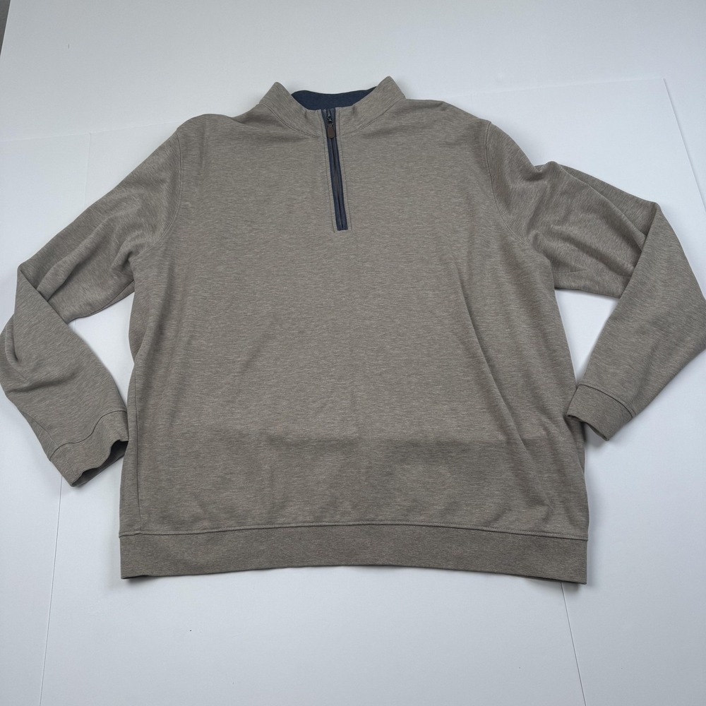 Johnnie-O Pullover Mens 2XL Gray Quarter Zip Golf Sweater Lightweight Casual